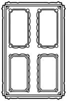 a black and white drawing of a frame with four frames vector