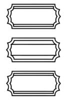 a set of four black and white frames with a border vector