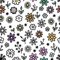 seamless pattern with flowers and leaves vector