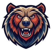 the head of a bear is shown in this illustration vector