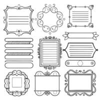 set of decorative frames and frames for text vector