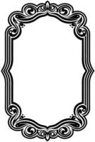 a black and white ornate frame with a scroll vector