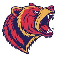 the head of a bear with its mouth open vector