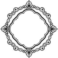 a round frame with ornate design vector