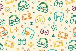 a colorful pattern with various game items vector