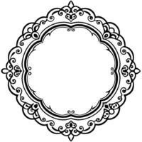 a round frame with ornate design vector