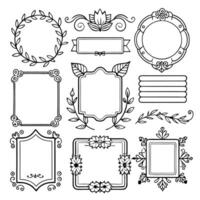 set of decorative frames and borders for your design vector