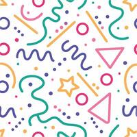 seamless pattern with colorful shapes and lines vector