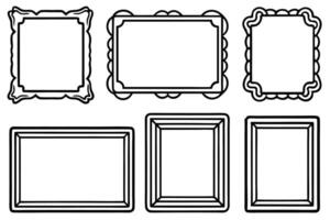 a set of four different frames for a coloring page vector