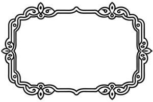 a black and white drawing of a frame with ornate design vector