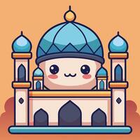 a cartoon character with a blue dome on top of a mosque vector