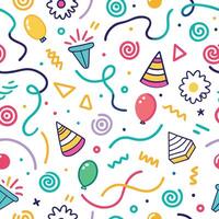 seamless pattern with party items vector