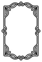 a black and white drawing of a frame with a scroll vector