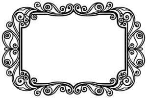 a black and white ornate frame with swirls vector