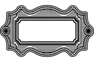 a black and white drawing of a frame with a border vector