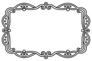 a black and white drawing of a frame with ornate design vector