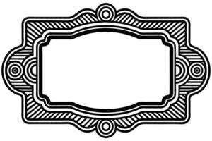 a black and white drawing of a frame with a border vector