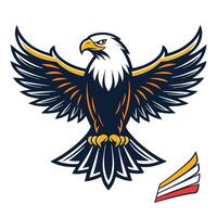 an eagle with wings spread out on a white background vector