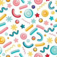 seamless pattern with colorful shapes and stars vector