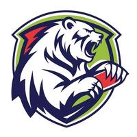 a bear with its mouth open and claws out vector