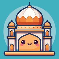 a cartoon building with a smiling face vector