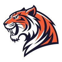 the head of a tiger is shown on a white background vector