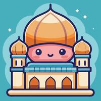 a cartoon character with a mosque on top vector