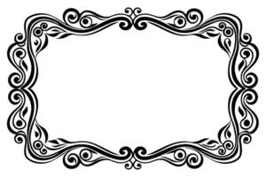 a black and white ornate frame with swirls vector