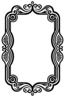 a black and white ornate frame with swirls vector
