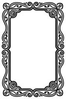 a black and white ornate frame with a scroll pattern vector