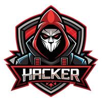 the logo for hacker vector