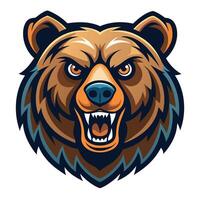 the head of a bear is shown in the style of a cartoon vector