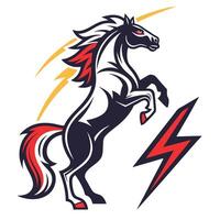 a horse with lightning bolt on its back vector