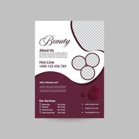 Spa center flyer with different treatments to relaxing vector