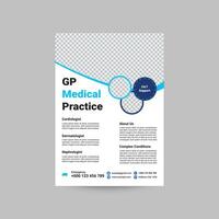 Flat design healthcare poster template vector