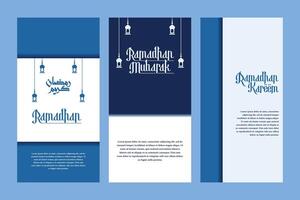 Set of vertical banner design with islamic ramadan concept vector