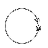 A circle with arrows pointing in different directions vector