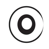 A black and white logo of an o vector