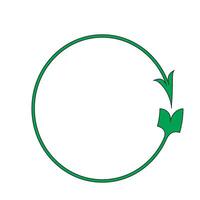 A green arrow pointing to the right in a circle vector