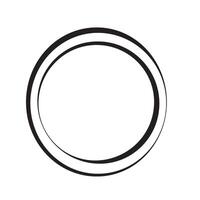 A black and white drawing of a circle vector