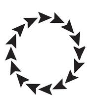 A circle with arrows in it on a white background vector
