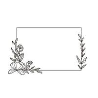 Square Frame with Floral Design rustic botanical decoration vector