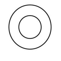 A circle with a line drawn around it vector