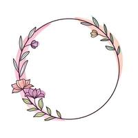 Simple Watercolor Botanical Frame with Leaf Accents vector