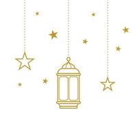 Minimal Line Art of Lanterns and Stars vector