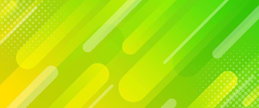 Bright green abstract gradient banner background with halftone effect vector