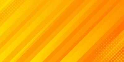 Orange abstract dynamic background with halftones. Gradient texture with smooth stripes vector