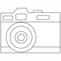 Continuous camera single line art drawing sketch illustration vector