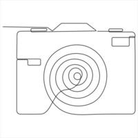 Camera single line continuous single line art drawing outline design illustration vector