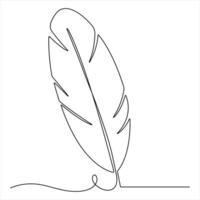 Continuous one line feather single line art illustration vector